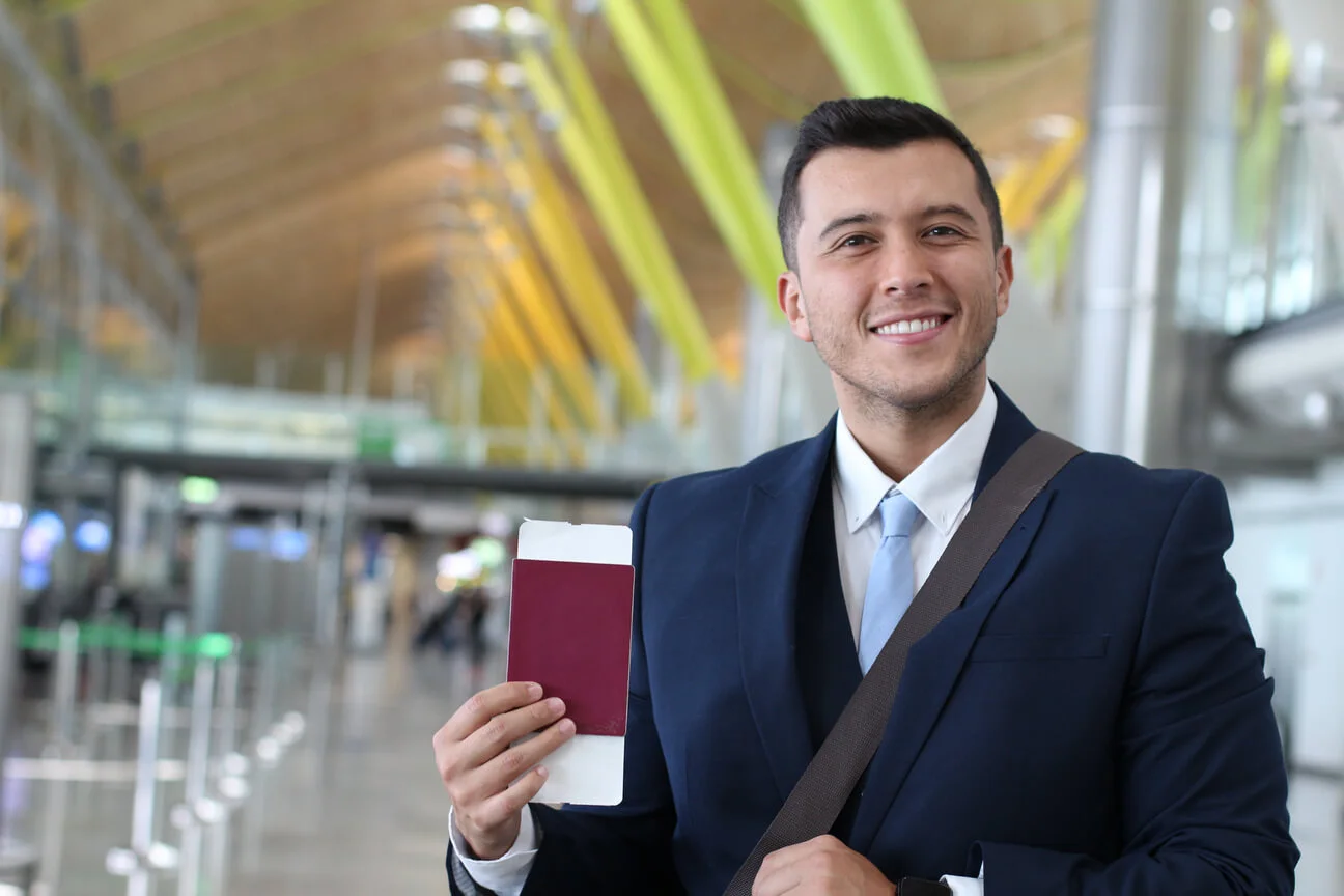 a person with a passport in its hand